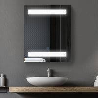 Pensile da Bagno 1 Anta Specchio con LED 60x50x15 cm  MorningLight Bianco
