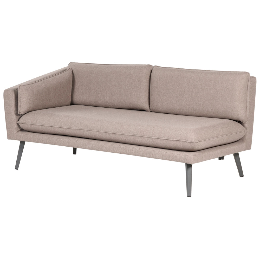 Divano angolare da esterno beige Poliestere Rivestito 5 Posti Divano da giardino Resistente all'acqua UV Design Moderno