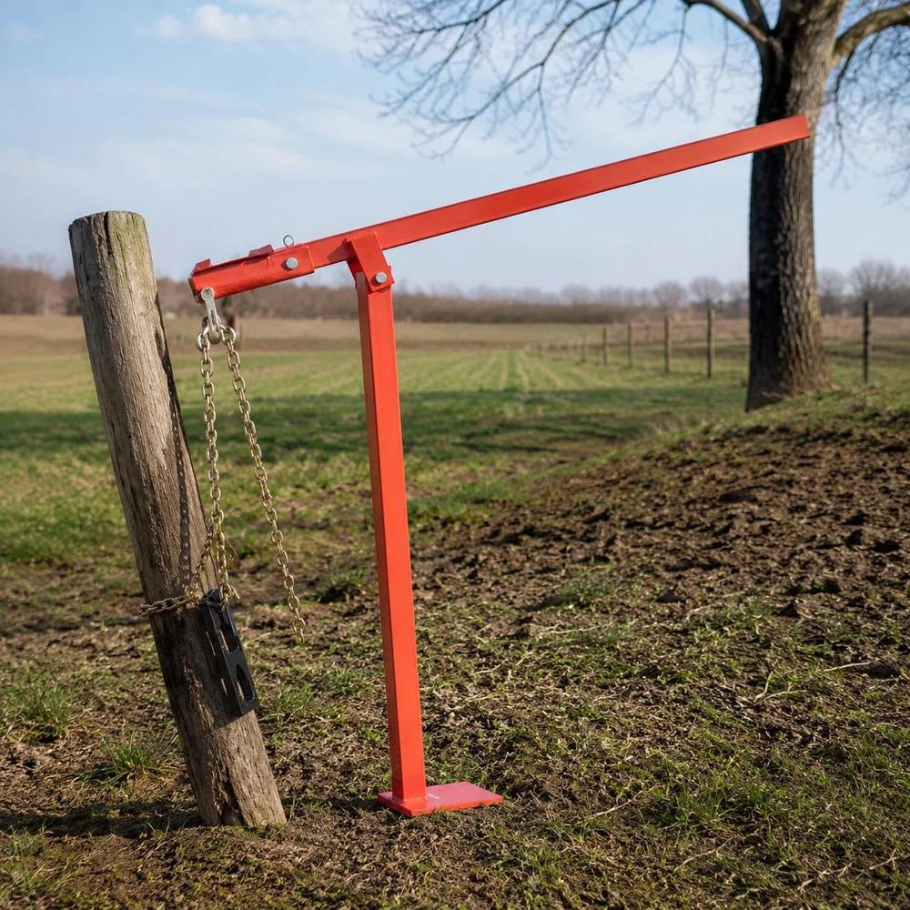 36 In T Post Puller, Heavy Duty Fence Post Pullers With Puller Plate & 47 In Lifting Chain, Labor-Saving T-Post Remover Tool For Round Fence Posts, Sign Posts & Tree Stumps
