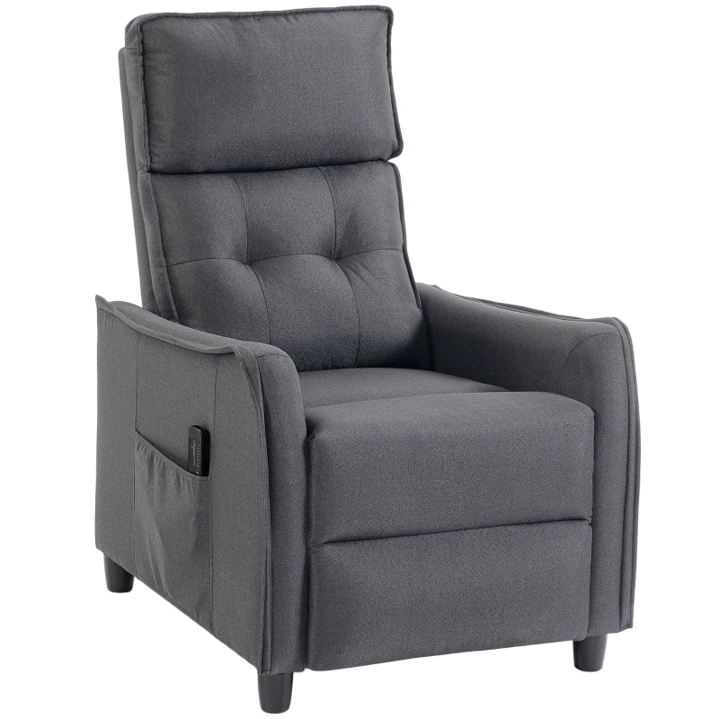 POLTRONA Relax con massaggio vibrante 69 cm Grigio Legno