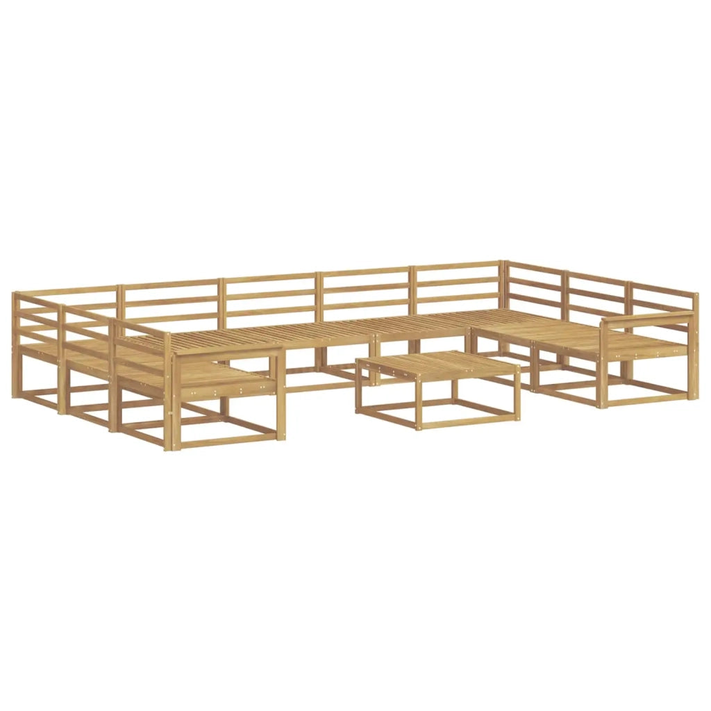 Set di divani da esterno 10 pcs Bianco Legno di Acacia Massello 3387058