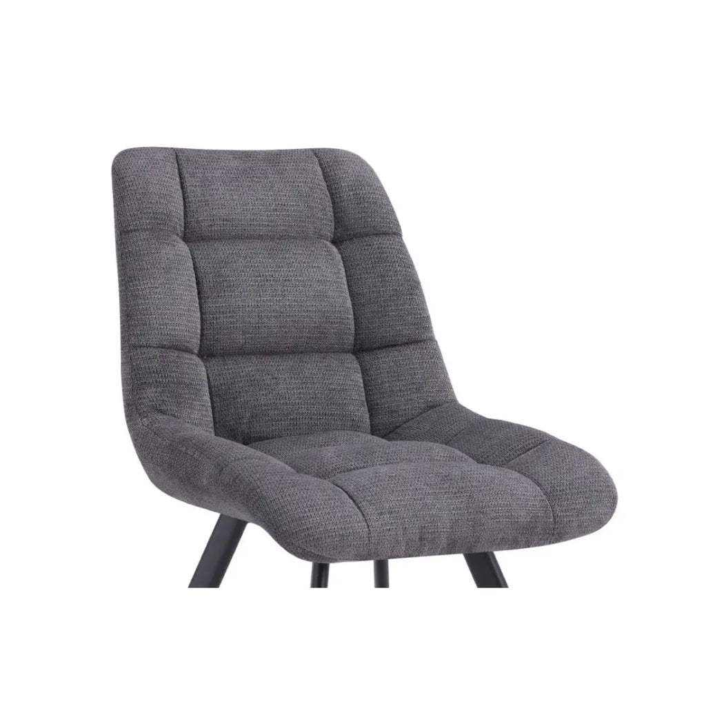 Set di 2 sedie VELMA – Tessuto grigio scuro – Piedi in metallo – Design compatto – Eleganza moderna e sobria