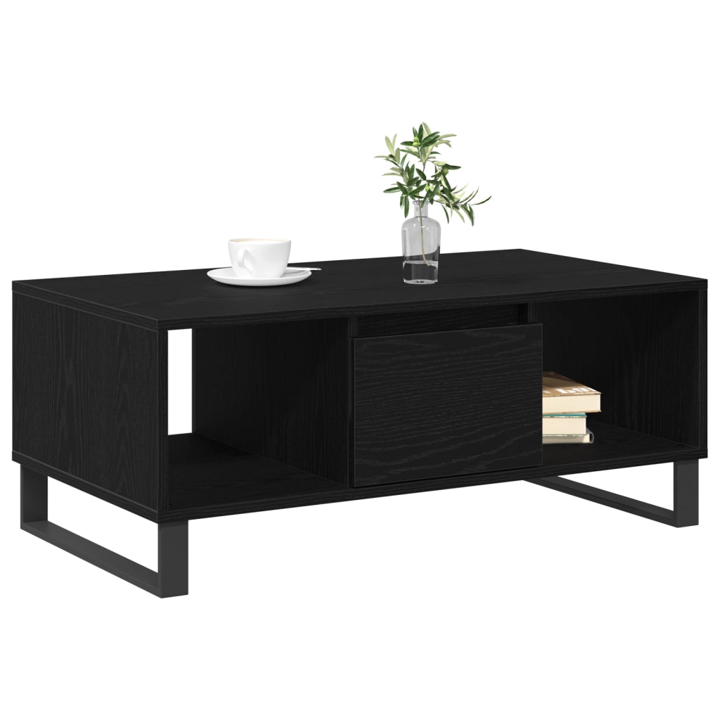 Tavolino da caffÃ¨  Nero Rovere 90x50x36,5 cm Legno ingegnerizzato