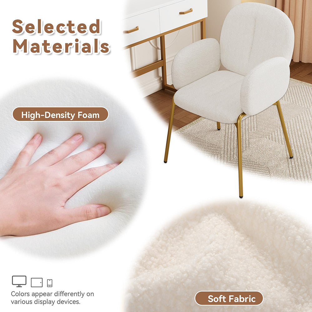 Sedia da pranzo lounge - Xylo - 55x64,5x88 cm - Beige - Piedi dorati