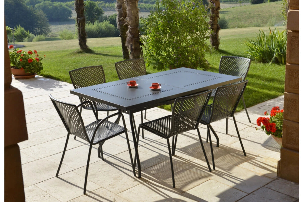 Tavolo da Giardino Allungabile 160/220x90x76 cm in Acciaio RD Italia Estate L160 Antracite