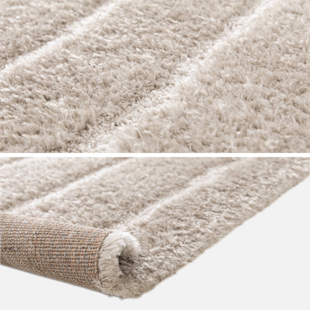 Tappeto da interno motivo lineare taupe