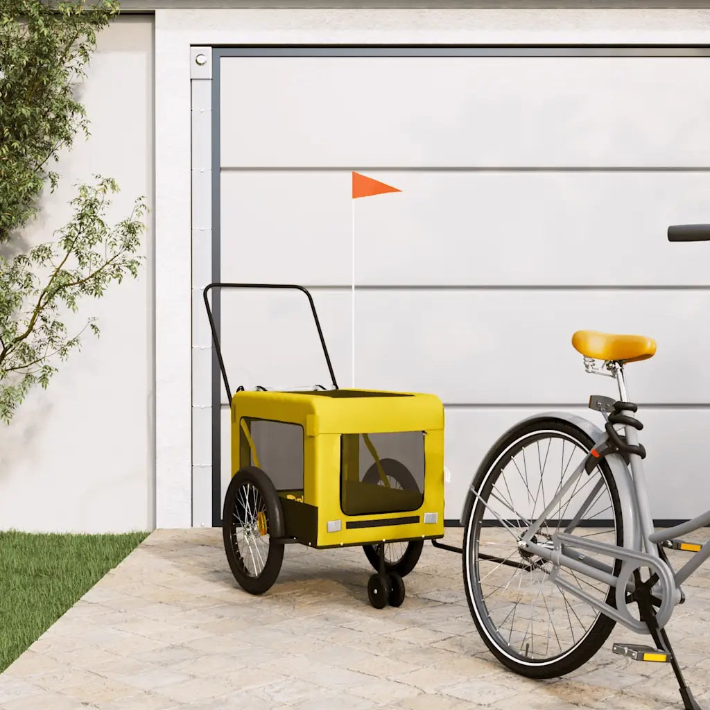 Rimorchio da Bici per Animali Giallo e Nero Oxford e Ferro CFW5434241