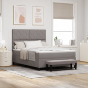 Letto con Box Spring e Panchina Taupe 160x200 cm Tessuto