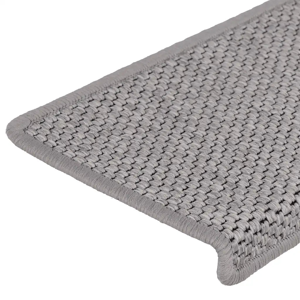 Tappeti Autoadesivi Scale Aspetto Sisal 30 pz | Gradini per Scale 65x21x4cm Argento