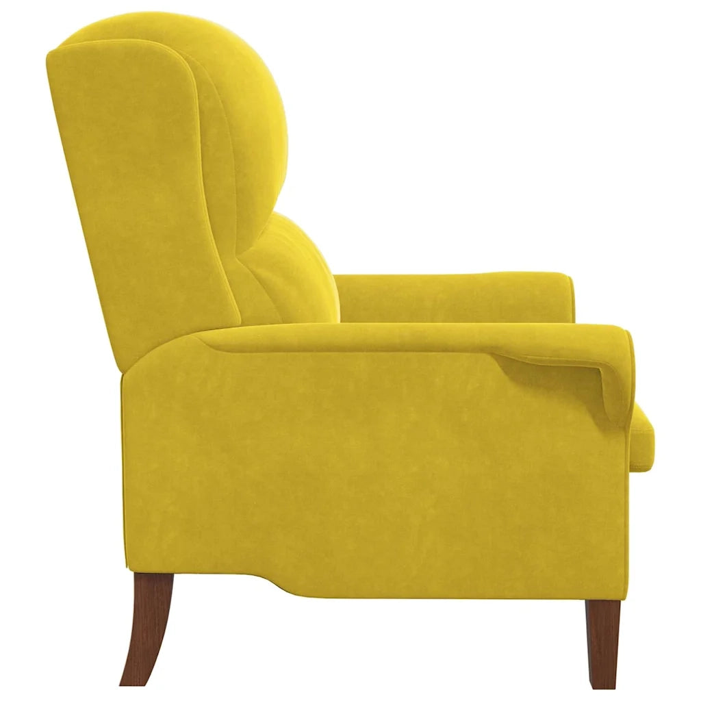 Poltrona-Divano Sedia Giallo Velluto 112079