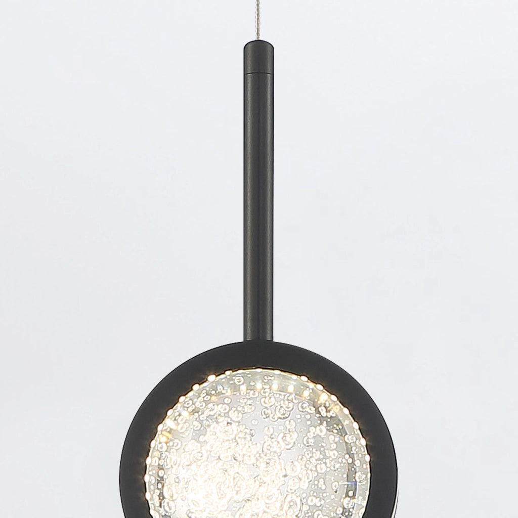 Lampada a sospensione Barletta nera LED 6W vetro Quintiesse
