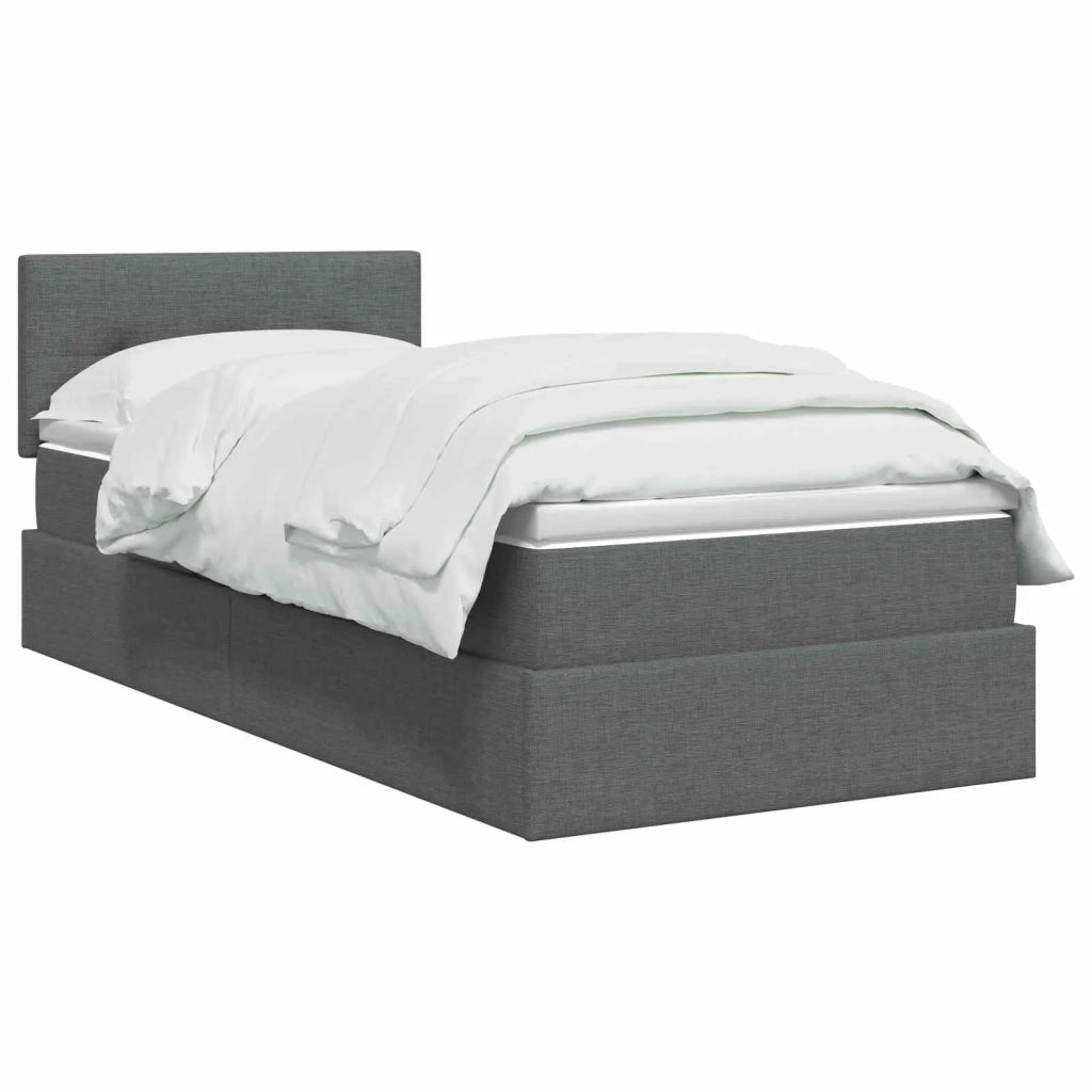 Letto con contenitore LED e materasso Grigio Scuro 100 x 200 cm 3459043