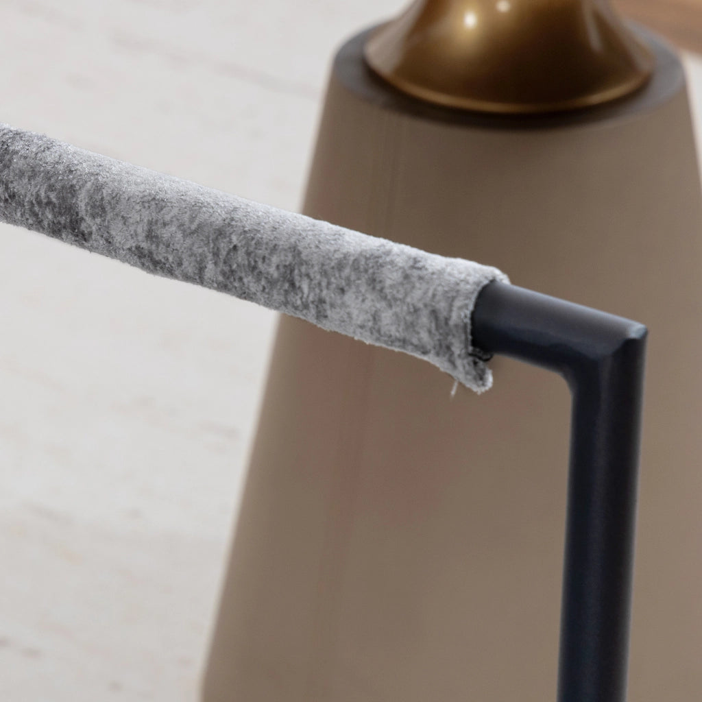 Poltrona imbottita in velluto ¨C zephmum ¨C grigio 77x91x80