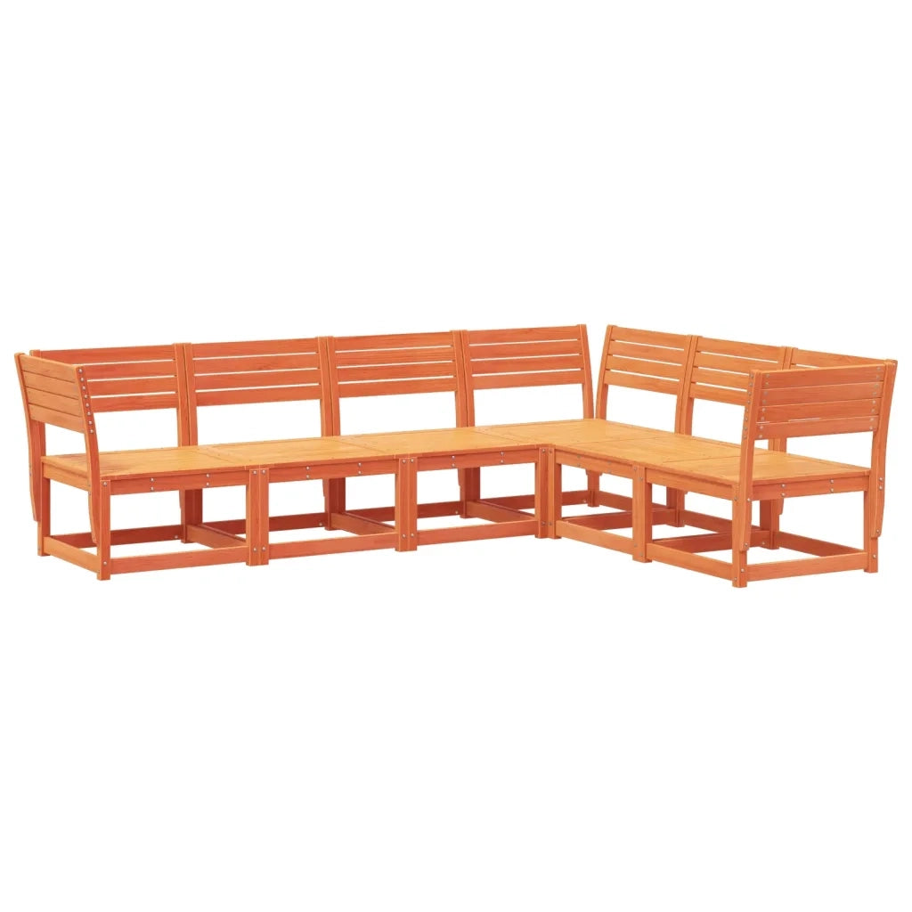 Set Divani da Giardino 6 pz Marrone Cera Legno Massello Pinocod mxl 88357