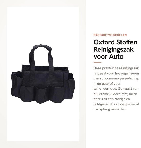Sacchetto di pulizia multifunzionale - Opbergtas - Materiale Oxford leggero - Organizzatore auto per uso domestico - Tasca di stoccaggio multifunzionale - Materiale Oxford leggero - 100% tessuto di Oxford - 40x30x20 cm - 0,5 kg - Nero