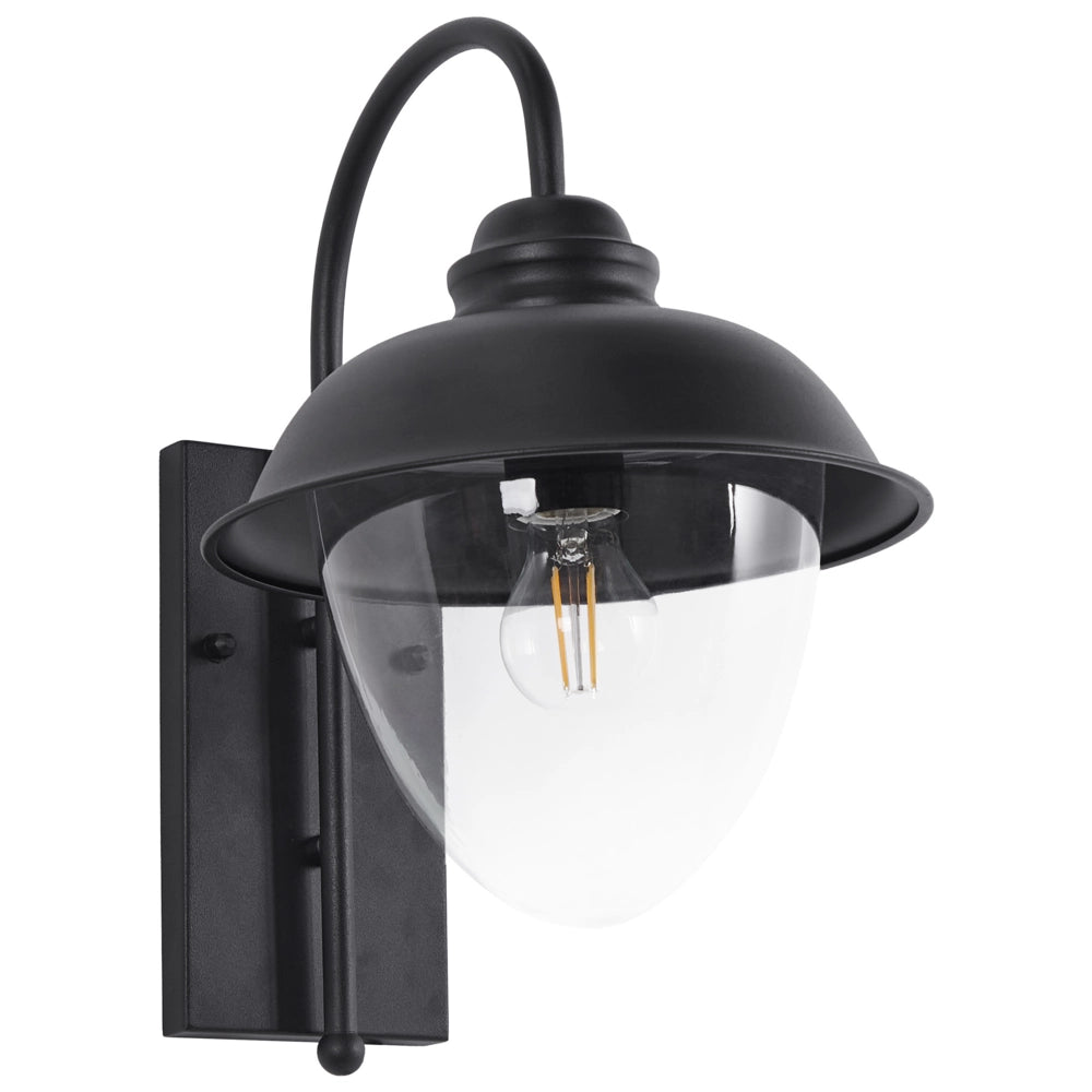 Lampada da parete per esterni Lampada da parete nera Sconce in metallo ferro vetro opaco Design moderno Giardino del patio