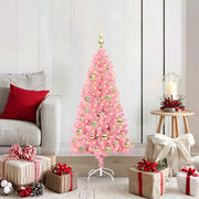 Albero di Natale con 150 LED con supporto Rosa 120 cm PVC 3396411