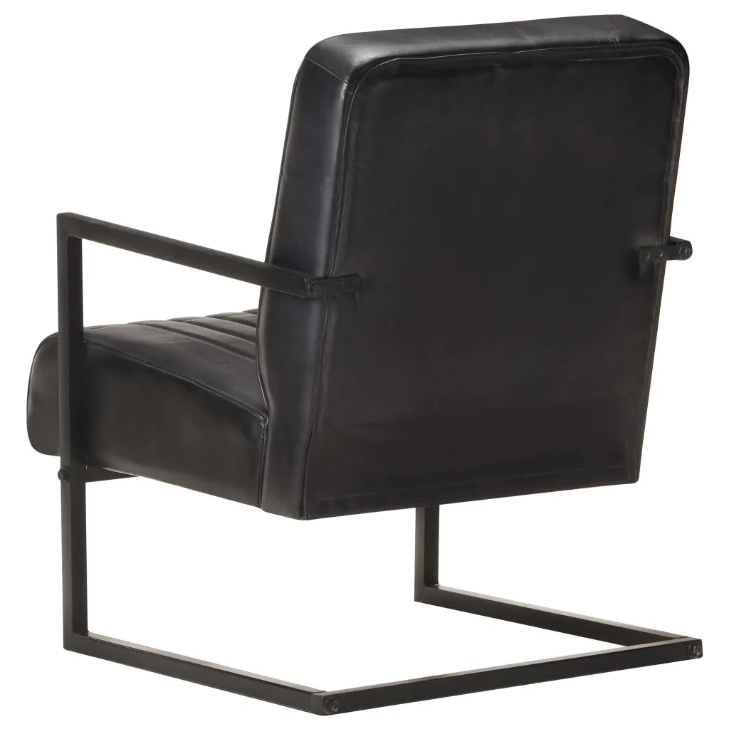 Poltrona a Sbalzo Nera in Vera Pelle cod mxl 20475