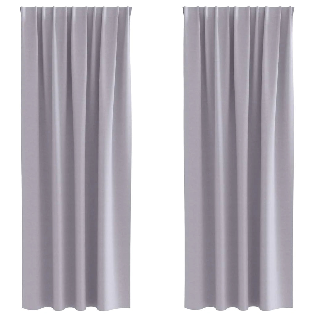 Tende Blackout con Anelli 2 pcs Grigio Metallico 245 x 140 cm 4107471