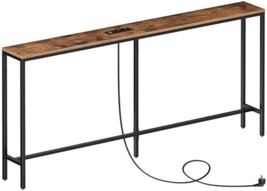 Console da tavolo sottile con stazione di ricarica - Stile rurale tavolo da notte