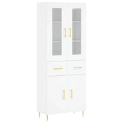 Credenza | Madia | Buffet da pranzo | Armadio da pranzo Bianca 69,5x34x180 cm in Legno Multistrato