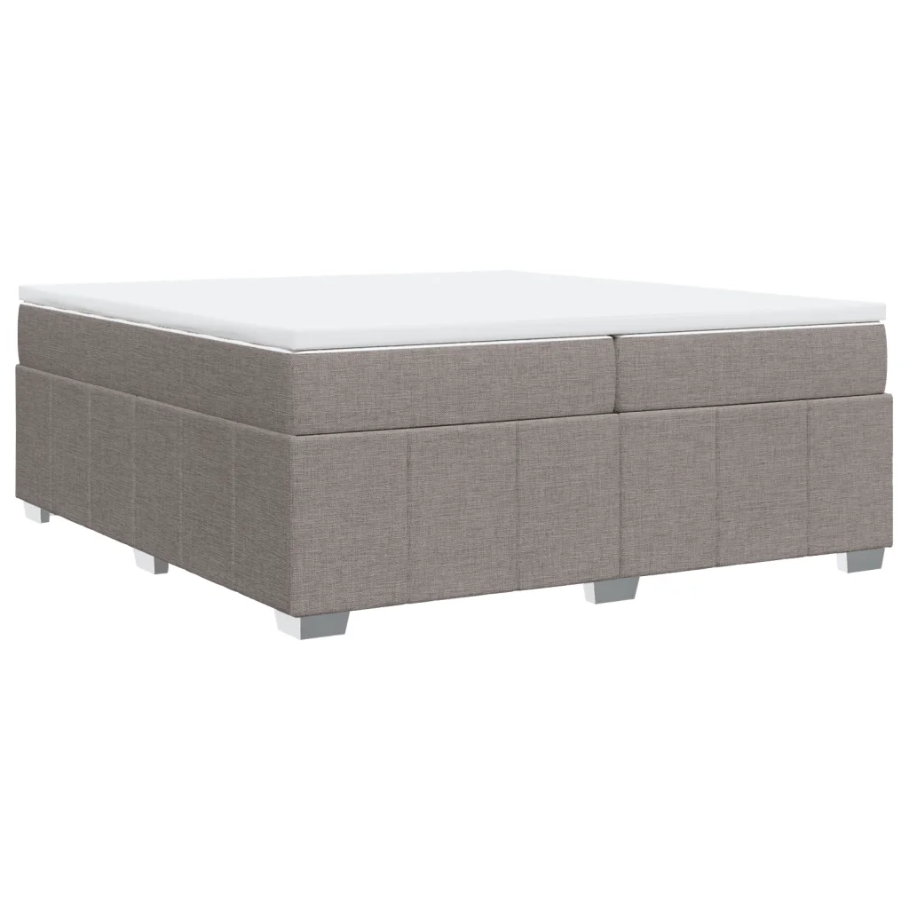 vidaXL Giroletto a Molle con Materasso Tortora 200x200 cm in Tessuto
