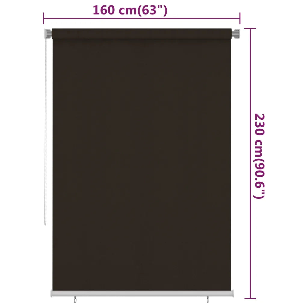 Tenda a Rullo per Esterni 160x230 cm Marrone HDPE 312983