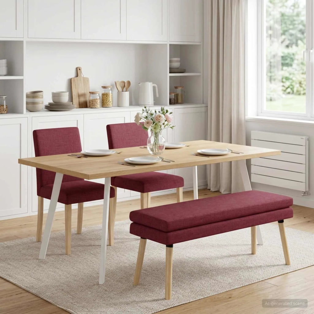 Panchina a doppio strato Rosso Vino 110 x 40 x 47 cm Tessuto 42038448