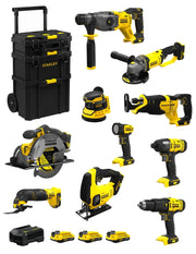 STANLEY FatMax Kit SVK1000 (SFMCH900+SFMCG400+SFMCD711+SFMCF800+SFMCS500+ SFMCS600+SFMCW220+SFMCS300+SFMCE500+SFMCL020+3 x2,0Ah)
