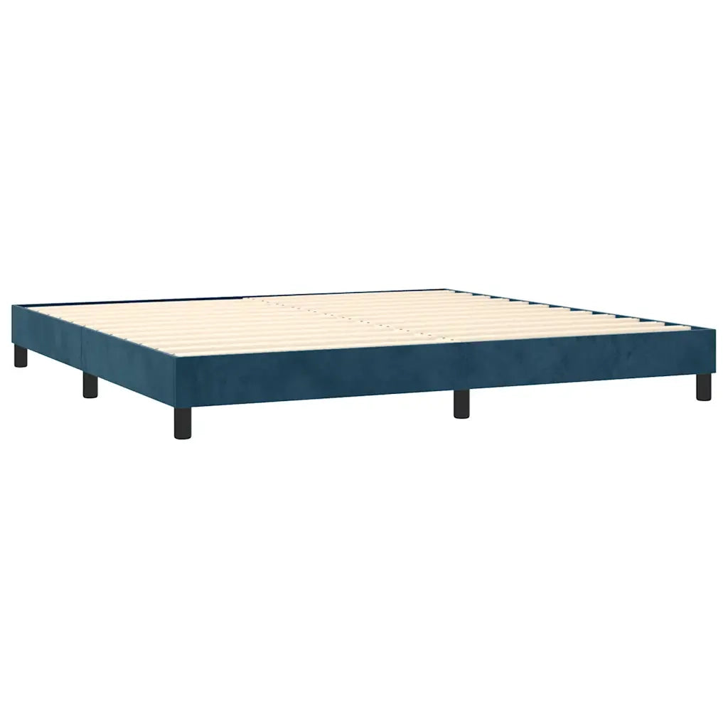 Giroletto a Molle con Materasso Blu Scuro 200x200 cm in Velluto cod mxl 57741