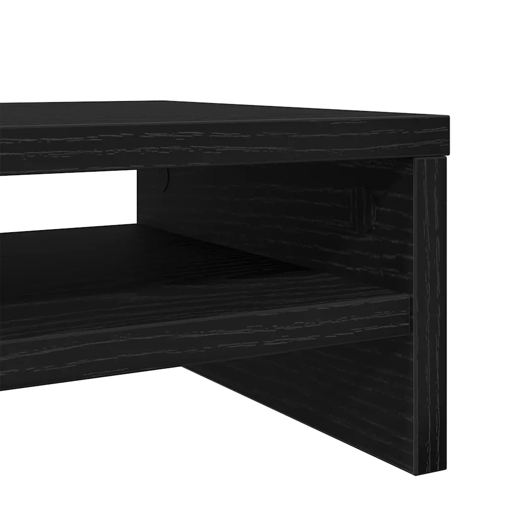 Supporto per Monitor Rovere Nero 100x24x13 cm in Legno Agglomerato 862419