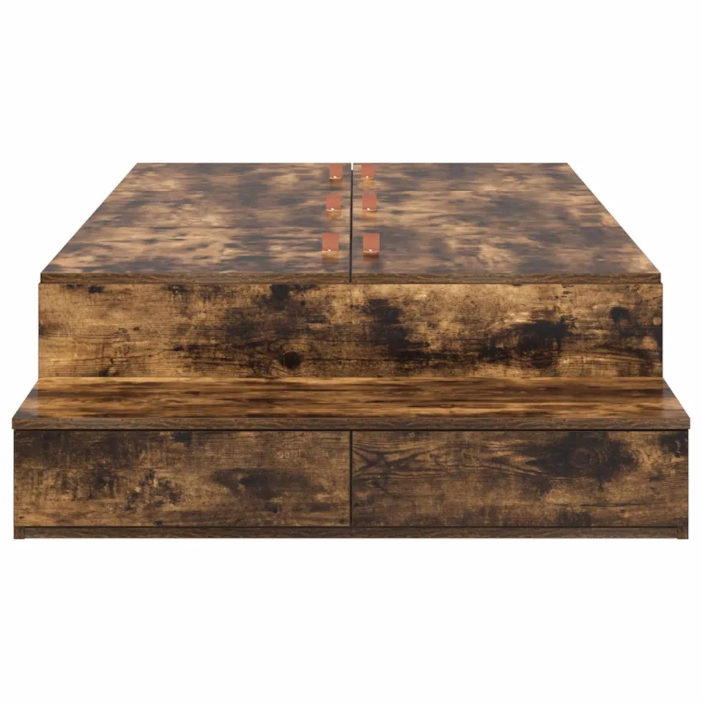 Struttura letto con contenitore con cassetto Rovere fumé 75 cm 3335681