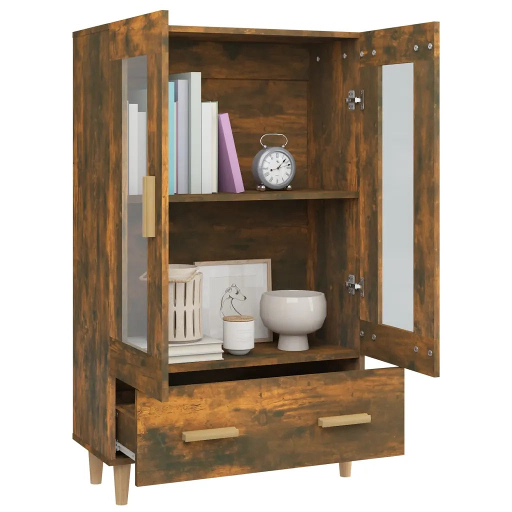 Credenza Rovere Fumo 70x31x115 cm in Legno Multistrato 817477