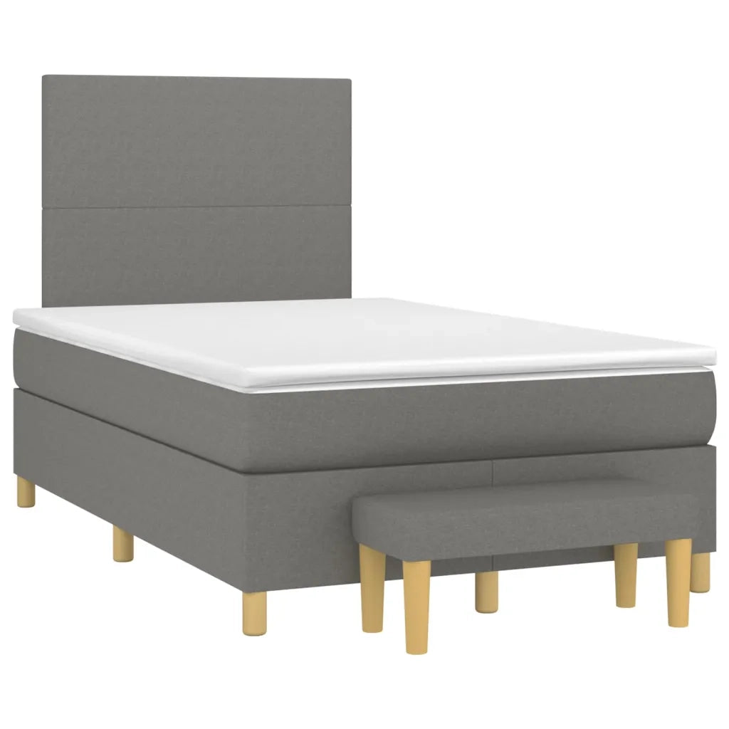 Giroletto a Molle con Materasso Grigio Scuro 120x200 cm Tessuto 3136982
