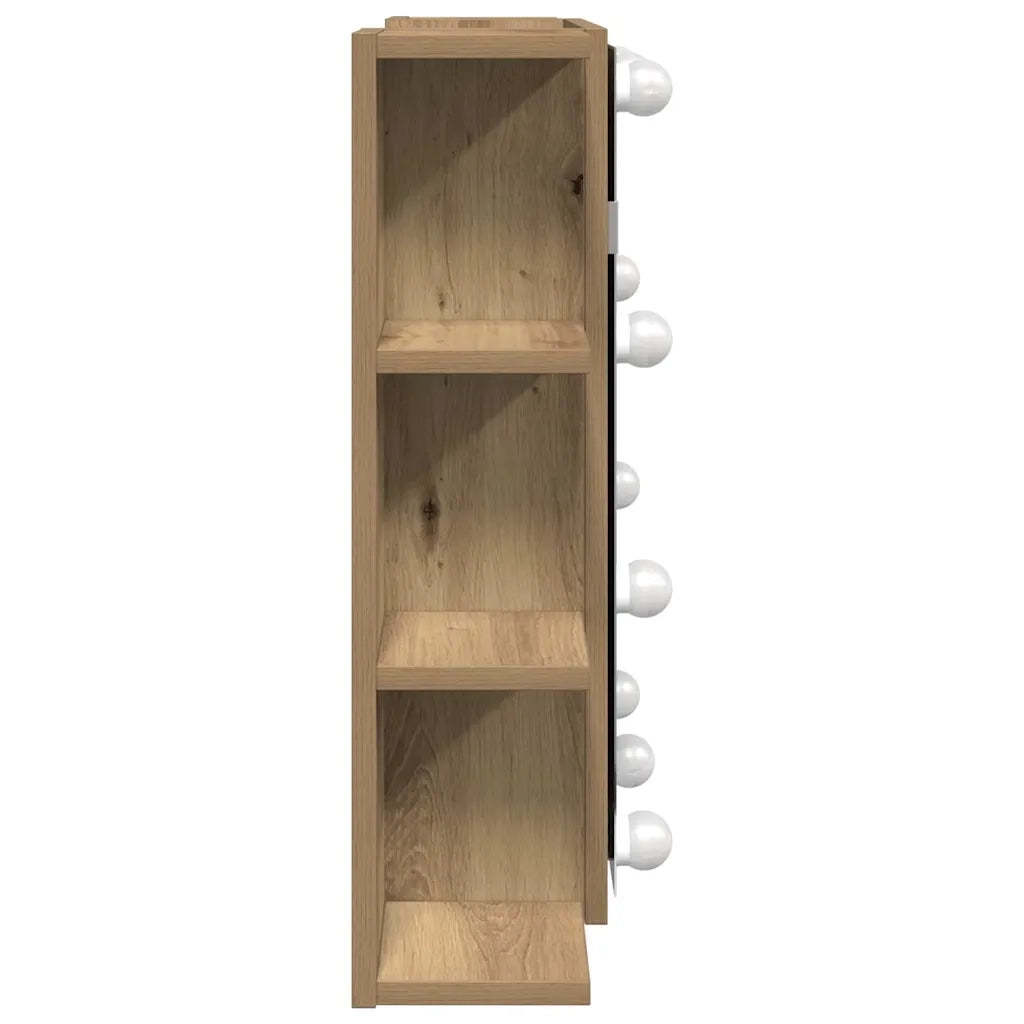 Mobile a Specchio | Armadio da bagno con LED Rovere Artigianale 70x16,5x60 cm