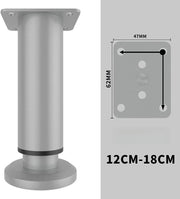 4 pezzi (grigio) sostegni mobili/adattabili per divani/cassetti, altezza regolabile (12-18 cm), sostegni mobili sostituibili, adatti per tavole da letto/divani/letti/seggiolini, sostegni mobili per tavolo, altezza regolabile del tavolo