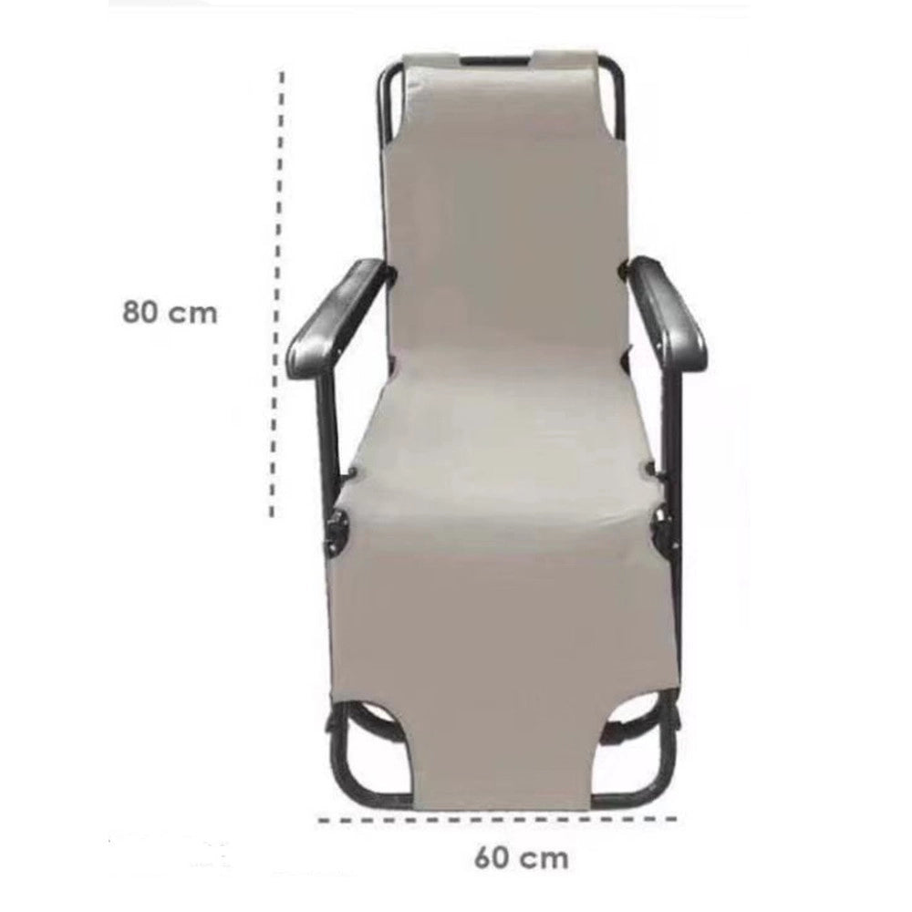 Trade Shop - Sdraio Sedia Lettino Relax Prendisole Da Spiaggia Giardino Pieghevole Crema 285003 -