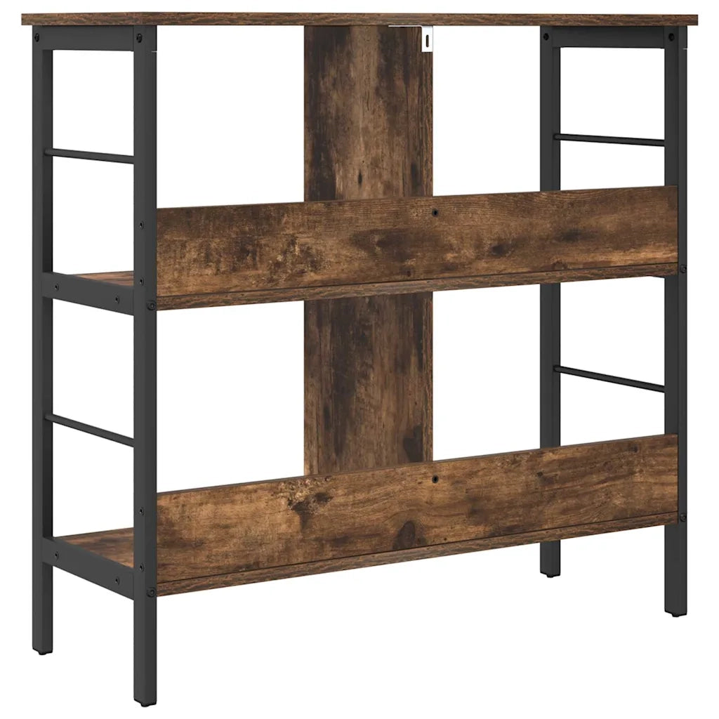 Libreria-Scaffale per Libri-Mobile di Stoccaggio Rovere fum¨¦ 82 x 32 x 79 cm Legno multistrato