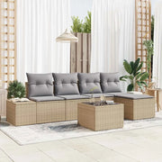 Set Divano da Giardino 5 pcs Beige e Grigio Chiaro polyrattan 3355699