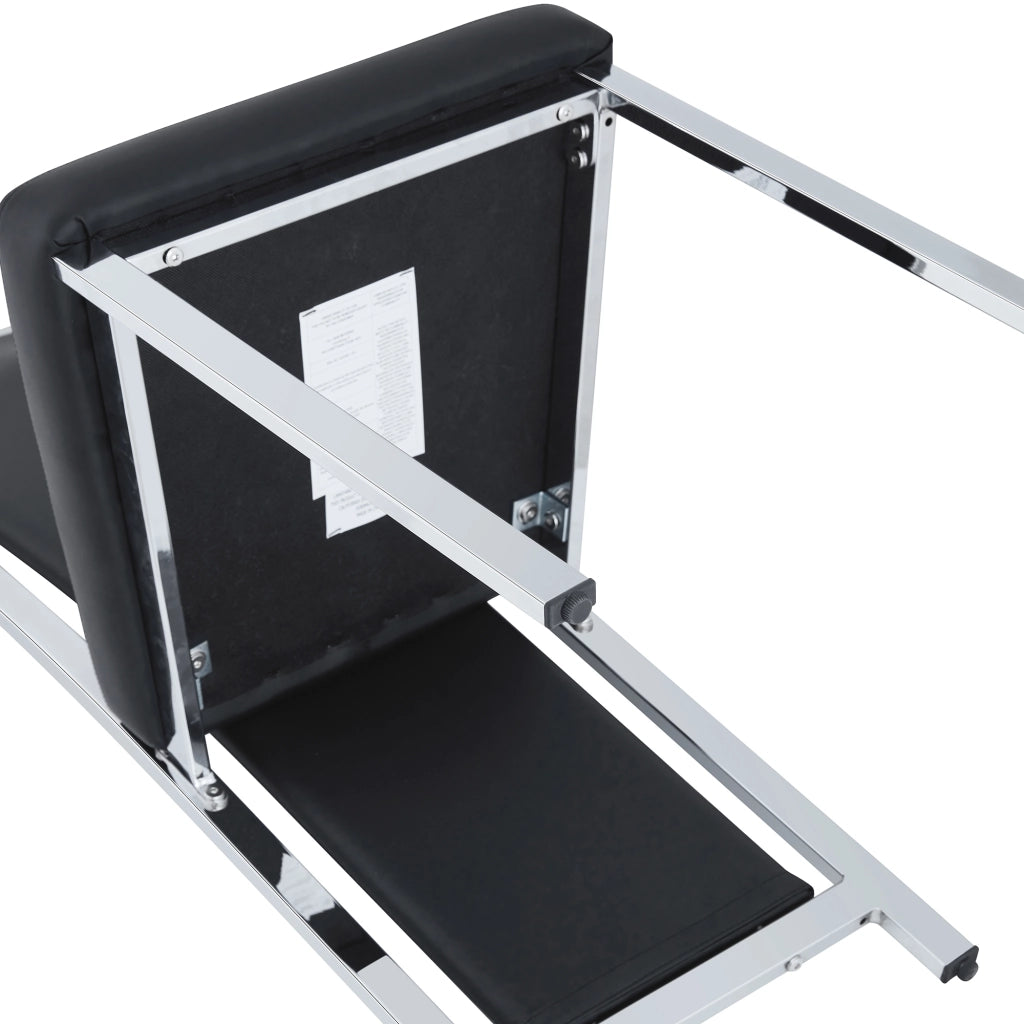 Sedie da Pranzo Set 2 Pezzi in Ecopelle Nera ¨C Xylo ¨C Gambe in Metallo Argentato, 109 cm