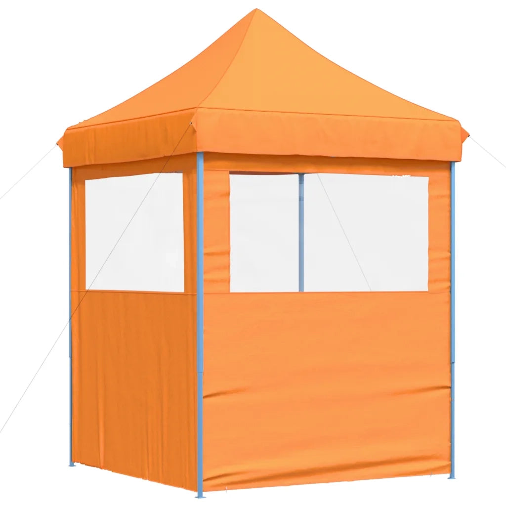 Tendone per Feste Pieghevole Pop-Up con 2 Pareti Arancione 4004993