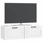 Mobile TV da Muro | Armadietto TV | Mobile Porta TV Bianco Lucido 98 x 31 x 30 cm