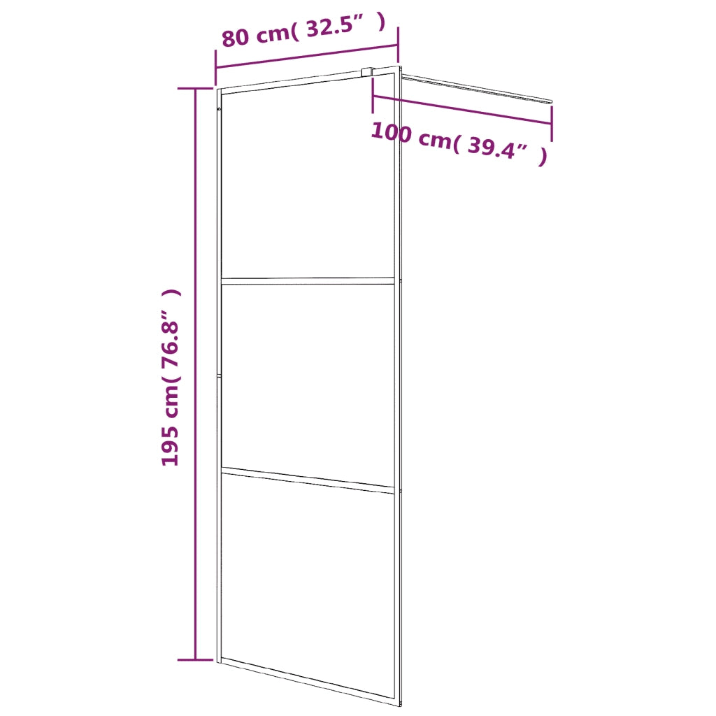 Parete Doccia Walk in 80x195 cm Vetro Semi Smerigliato ESG cod mxl 45661