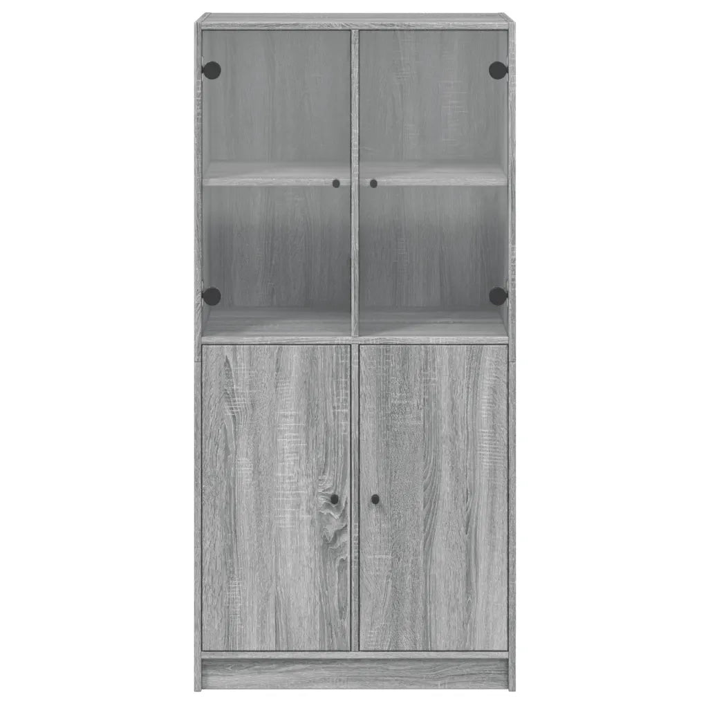 Credenza con Ante Grigio Sonoma 68x37x142 cm Legno Multistrato 631847