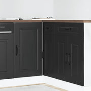 Mobiletto da cucina-Armadio da cucina "Kalmar" Nero in legno ingegnerizzato 390163