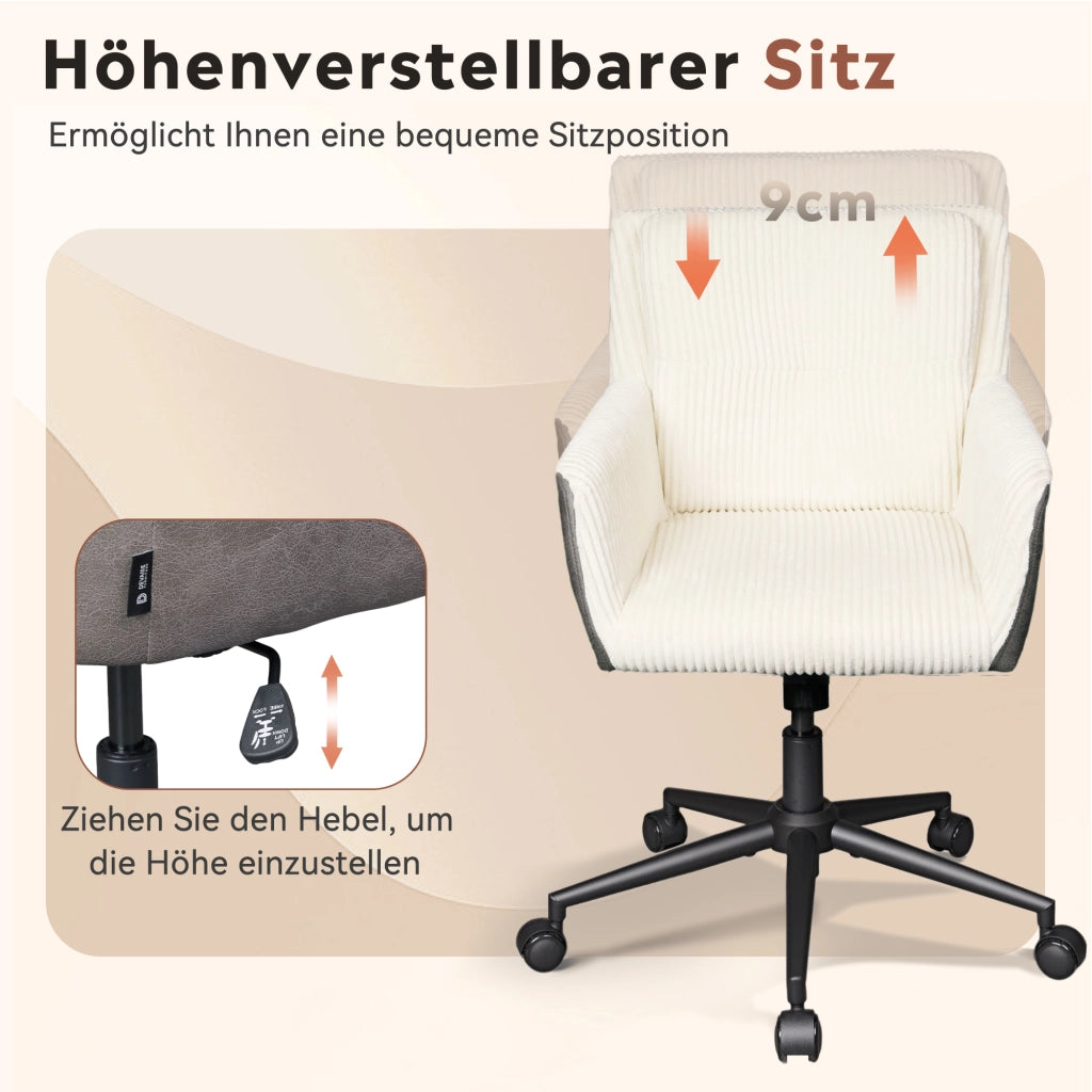 Sedia da ufficio ergonomica reclinabile ¨C zephmum ¨C beige 105¡ã 360¡ã 180kg