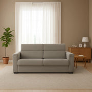 Brusasco, Divano Letto 2 Posti Sfoderabile Made in Italy, 205x95 cm Grigio Tortora