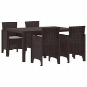 Set da Pranzo per Giardino 5 pcs Marrone Rattan Polt 3378698