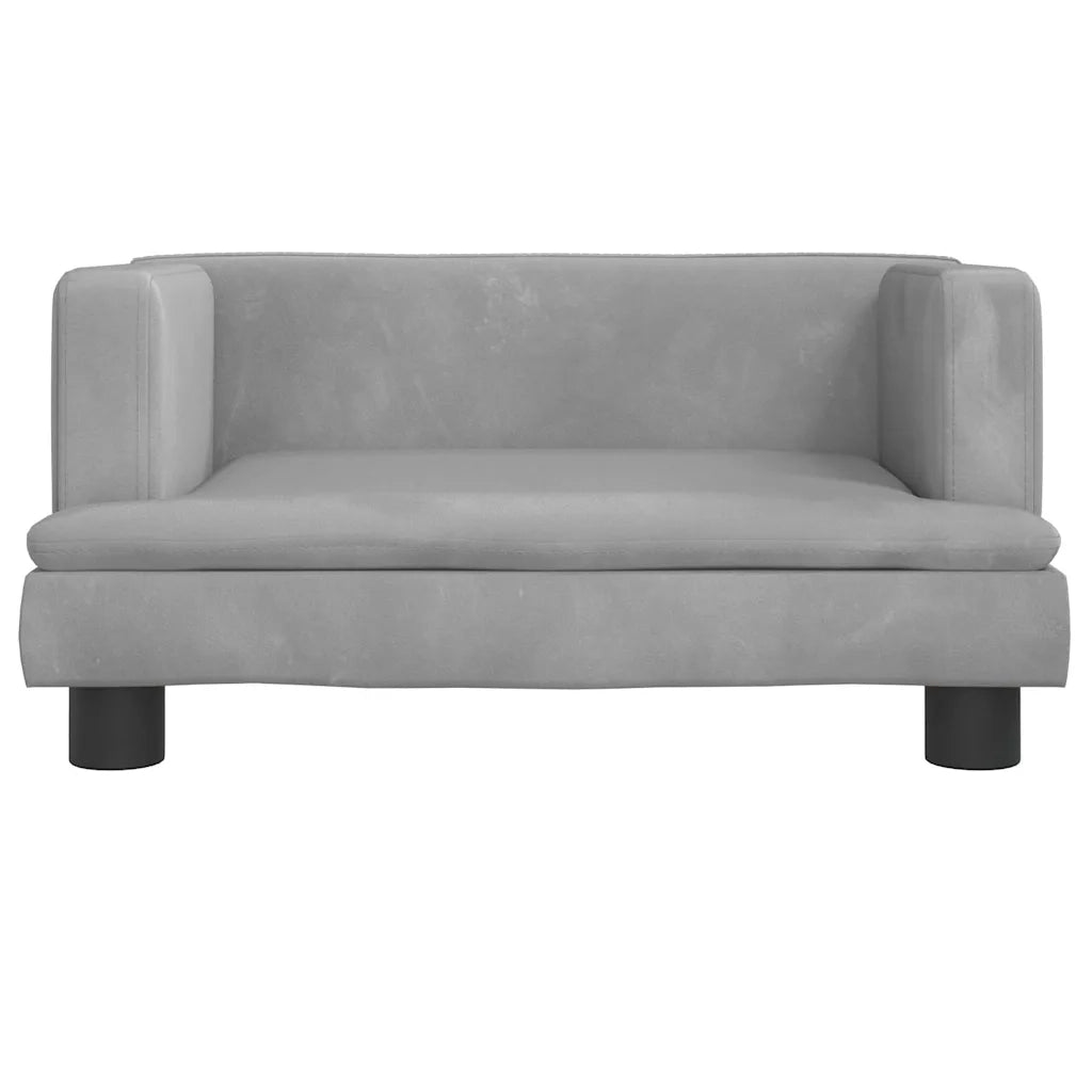 Divano per Bambini-Sofa-Divanetto Grigio Chiaro 60x40x30 cm in Velluto