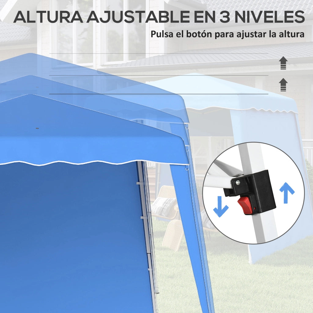 Gazebo da Giardino Pieghevole ¨C zephmum ¨C Blu 289x289x220 cm